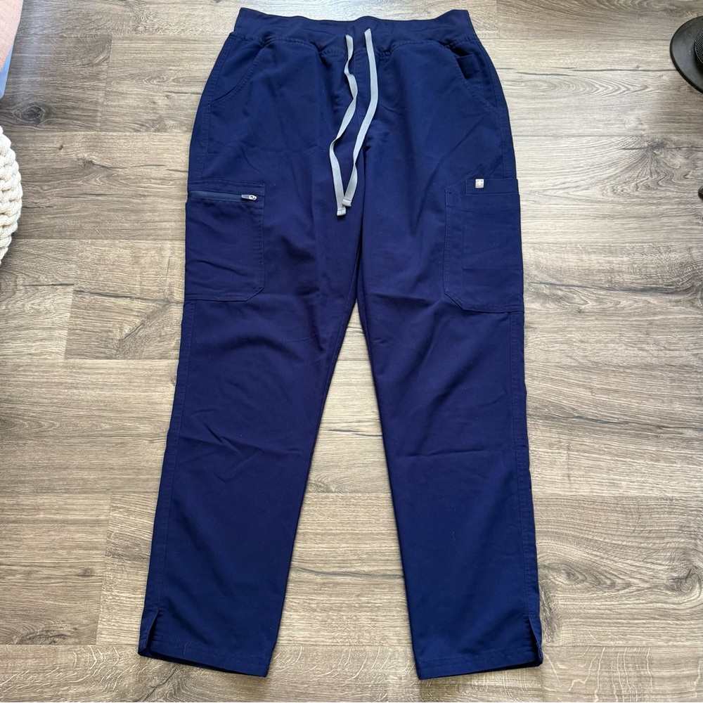 Figs Navy Blue Yola High Waisted Skinny Scrub Pants size Large Women